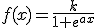 f(x)=\frac{k}{1+e^{ax}}